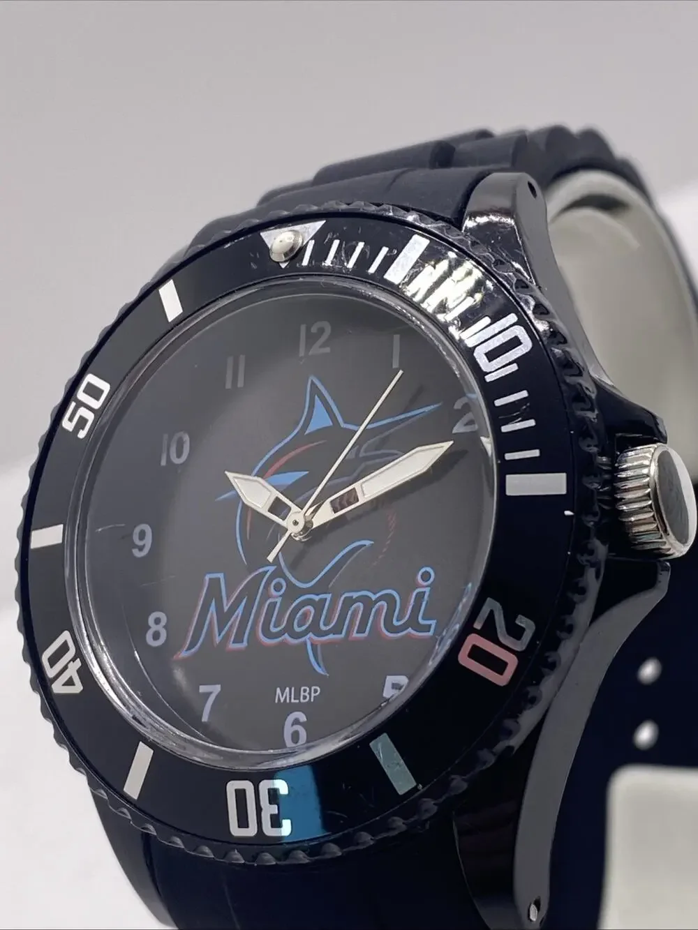 Miami Marlins Mens Rotating Bezel Watch Works New Battery
